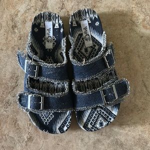 Denim sandals sz 7